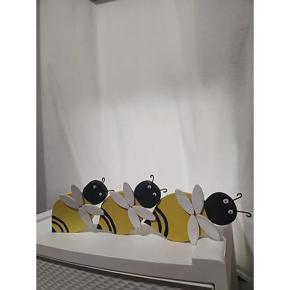 Bumble Bee hand cut and painted wooden yard decorations